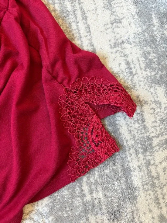 Victoria's Secret Burgandy Lace-Trim Romper Pajama sz:XS - Picture 5 of 8